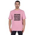 thumbnail image 1 of Inkmeso Mens Graphic Tshirt "Awesome Dads Have Tattoos & Beards" Crew Neck Tee Shirt For Dad, 1 of 7