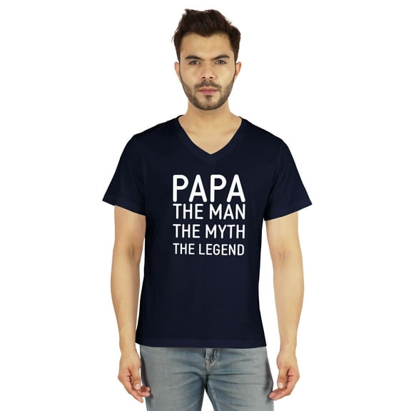 Inkmeso Mens Letter Printed Tshirt Papa The Man The Myth The Legend For Daddys Cotton Jersey Tee Shirt For Grandpa