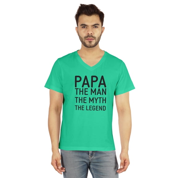 Inkmeso Mens Letter Printed Tshirt Papa The Man The Myth The Legend For Daddys Cotton Jersey Tee Shirt For Grandpa