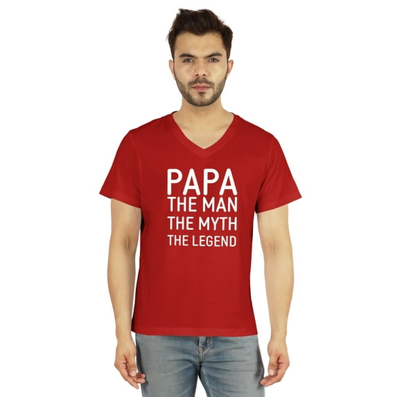 Inkmeso Mens Letter Printed Tshirt Papa The Man The Myth The Legend For Daddys Cotton Jersey Tee Shirt For Grandpa