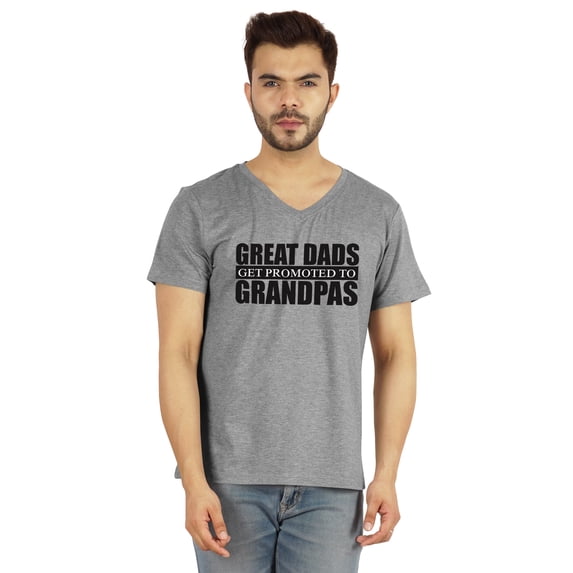 Inkmeso Mens Tshirt For Grandpa Great Dads Get Promoted To Grandpas Letter Printed Tshirt For First Time Grandpapa