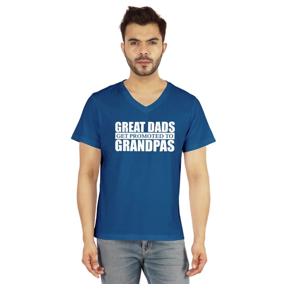 Inkmeso Mens Tshirt For Grandpa Great Dads Get Promoted To Grandpas Letter Printed Tshirt For First Time Grandpapa