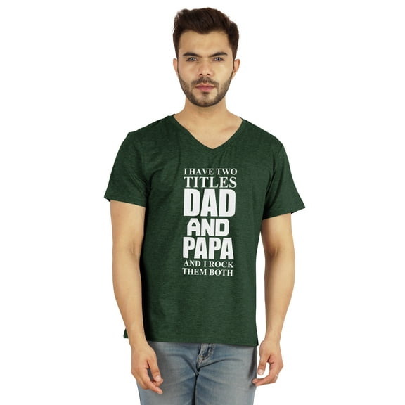 Inkmeso Mens Tshirt I Have Two Titles Dad And Papa And I Rock Them Both Graphic Tshirt For Daddy's Tee Shirt For Dad