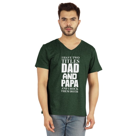 Inkmeso Mens Tshirt I Have Two Titles Dad And Papa And I Rock Them Both Graphic Tshirt For Daddy's Tee Shirt For Dad
