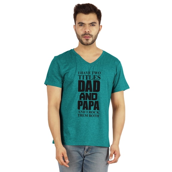 Inkmeso Mens Tshirt I Have Two Titles Dad And Papa And I Rock Them Both Graphic Tshirt For Daddy's Tee Shirt For Dad