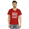 thumbnail image 1 of Inkmeso Mens Tshirt&nbsp;With A Body Like This Who Needs Hair ? Tshirt For Daddys Gift Tee Shirt For Funny Balding Dad Tee, 1 of 6