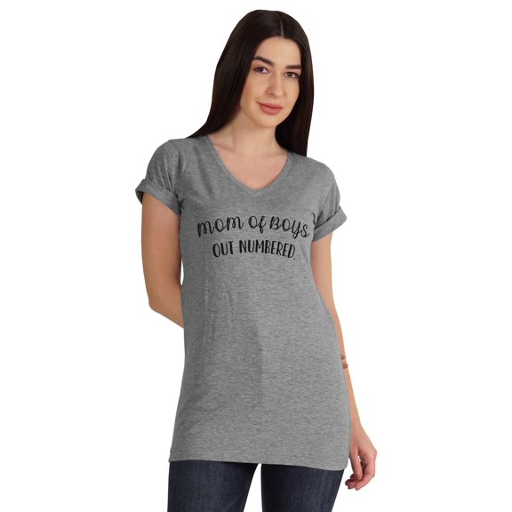 Inkmeso Mom Of Boys Out Numbered Women Tee Tops Mother Day Gift Cotton Tshirt