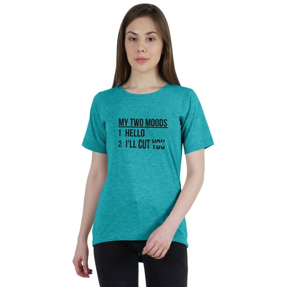 Inkmeso Mood Swings Quote Tee My Two Moods 1. Hello 2. I'll Cut You Graphic Tshirt For Women Top Tee Shirt