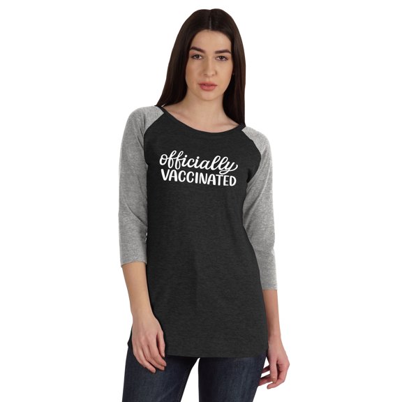 Inkmeso Officially Vaccinated Funny Pro-Vaccine Boat Neck T-shirt For Womens