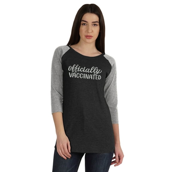Inkmeso Officially Vaccinated Womens Funny Pro-Vaccine Tee Graphic T-shirt Tops