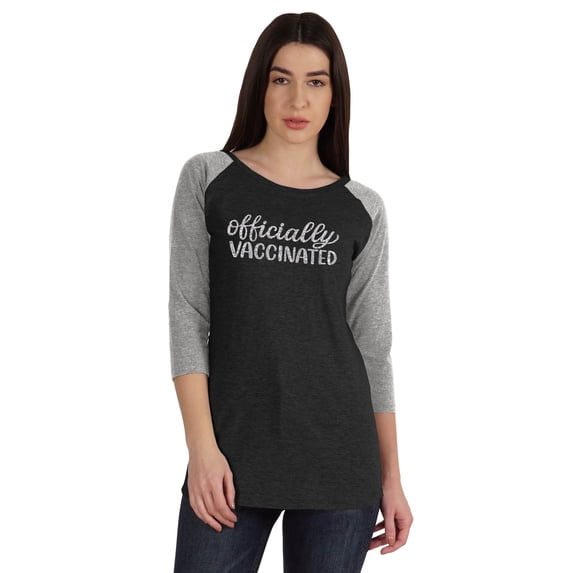 Inkmeso Officially Vaccinated Womens Funny Pro-Vaccine Tee Graphic T-shirt Tops