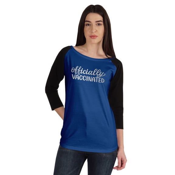 Inkmeso Officially Vaccinated Womens Funny Pro-Vaccine Tee Graphic T-shirt Tops