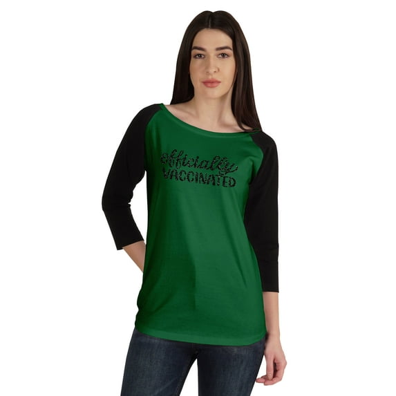 Inkmeso Officially Vaccinated Womens Funny Pro-Vaccine Tee Graphic T-shirt Tops