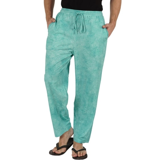Inkmeso Printed Bottom Cotton Sleep Pajamas For Men's Elastic Waist Pajama Pants w/ Pockets