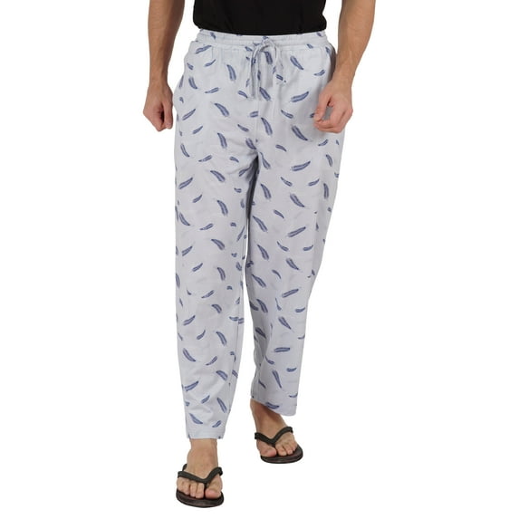 Inkmeso Printed Bottom Cotton Sleep Pajamas For Men's Elastic Waist Pajama Pants w/ Pockets