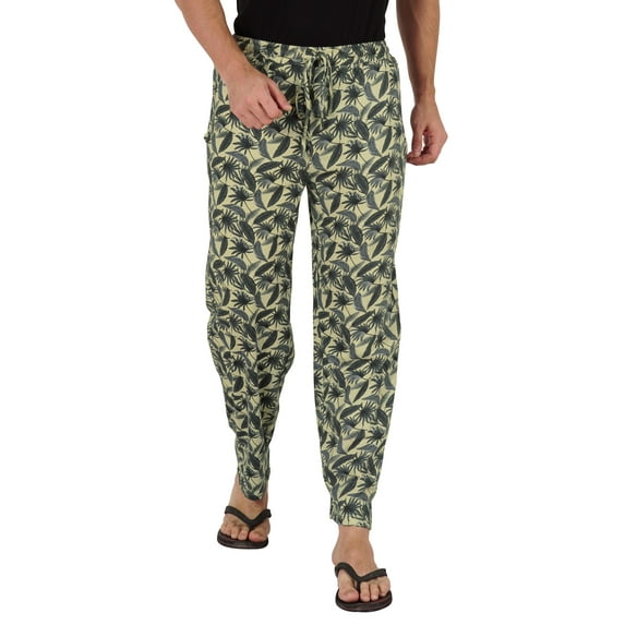 Inkmeso Printed Bottom Cotton Sleep Pajamas For Men's Elastic Waist Pajama Pants w/ Pockets
