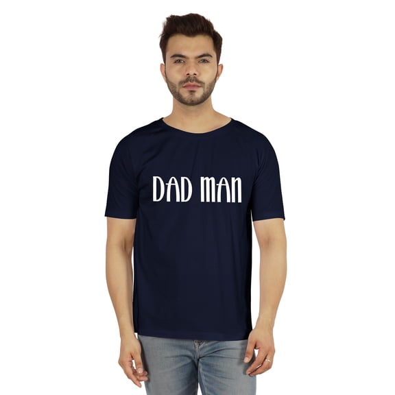 Inkmeso Printed Graphic "Dad Man" Tshirt For Men's Cotton Jersey Round Neck Tee For Daddy