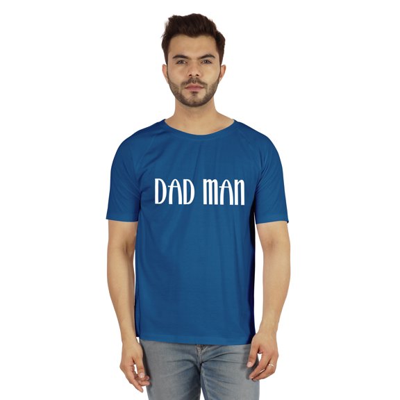 Inkmeso Printed Graphic "Dad Man" Tshirt For Men's Cotton Jersey Round Neck Tee For Daddy