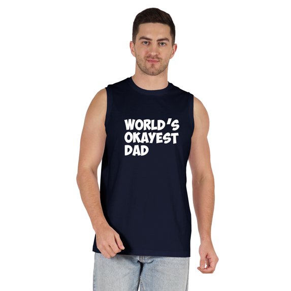 Inkmeso Printed Graphic World Okayest Dad T-Shirt For Mens Best Daddy Ever Gift T-Shirt
