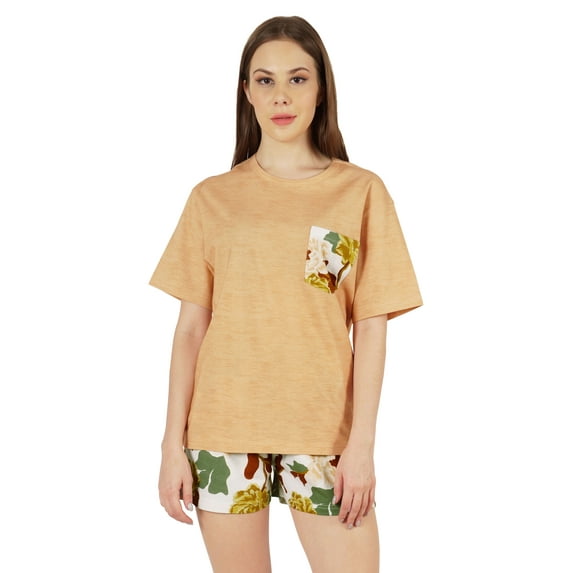 Inkmeso Printed Shorts And Top PJ Set For Women Nightwear Set Soft Cozy Loungewear Sleepwear