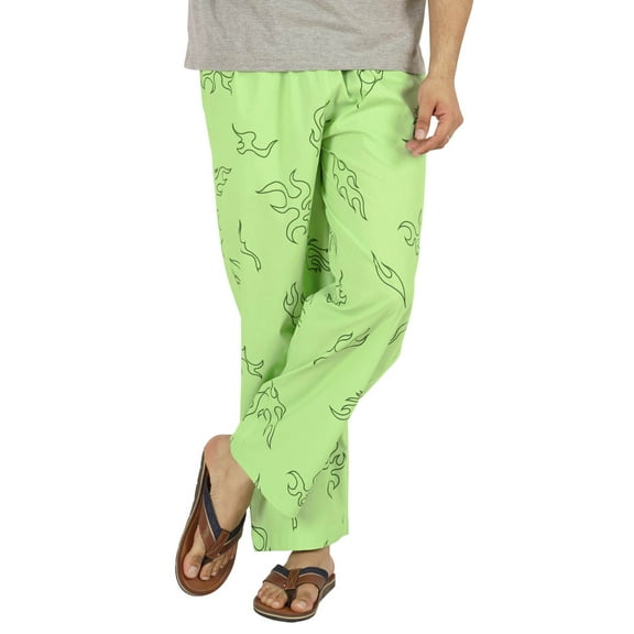 Inkmeso Printed Sleepwear Cotton Pajama Pants For Mens Elastic WaistBottomWith Pockets