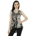 thumbnail image 1 of Inkmeso Printed Sleeveless Summer Basic Top For Womens High- Low Hem Comfy Tee Long Top, 1 of 7