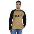 thumbnail image 1 of Inkmeso Raglan Full Sleeves Tshirt For Men Graphic Dad³ Tshirt For Father Of 3 Kids, 1 of 7