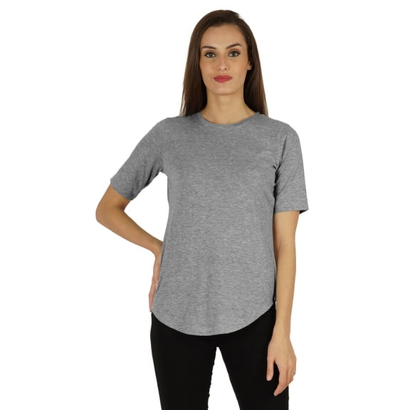 Inkmeso Regular Fit Solid Round NeckTop For Womens Casual Short Sleeves Soft Tee Tops