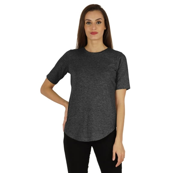 Inkmeso Regular Fit Solid Round NeckTop For Womens Casual Short Sleeves Soft Tee Tops