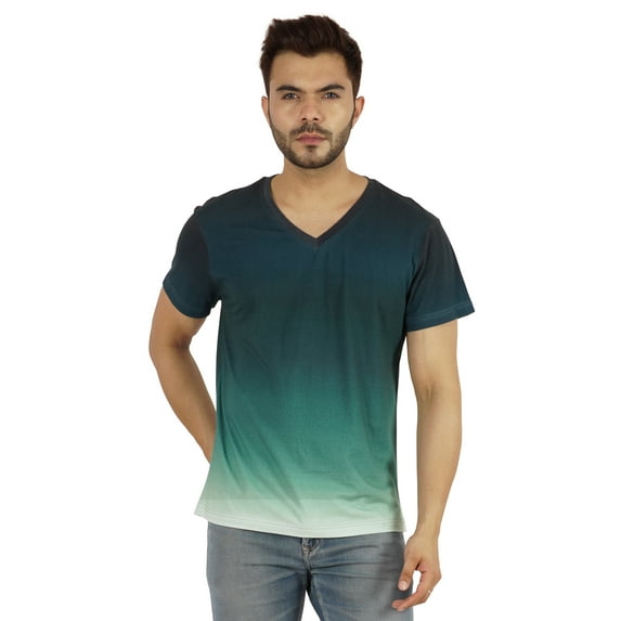 Inkmeso Regular Fit Ombre T-shirt For Mens Solid Short Sleeve Casual Tee Shirt