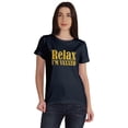 thumbnail image 1 of Inkmeso Relax I'm Vaxxed Tee Tops Scoop-Neck Funny Pro-Vaccine Womens T-shirt, 1 of 9