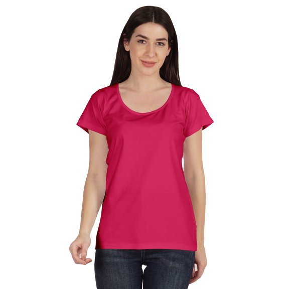 Inkmeso Scoop Neck Basic Tee Casual Short Sleeve Cotton Plain Tshirt Top Womens