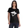 thumbnail image 1 of Inkmeso Scoop-Neck Mommy Shark Graphic Tshirt Short Sleeve Women Cotton Tee Casual, 1 of 8