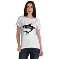 thumbnail image 1 of Inkmeso Scoop-Neck Mommy Shark Graphic Tshirt Short Sleeve Women Cotton Tee Casual, 1 of 8