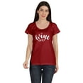 thumbnail image 1 of Inkmeso Scoop Neck Wine Not Funny Typographic Casual Cotton Tee Tops For Women, 1 of 9