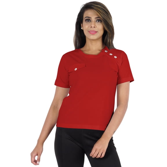 Inkmeso Short Sleeve Round Neck T-Shirts For Women Casual Summer Tee Top