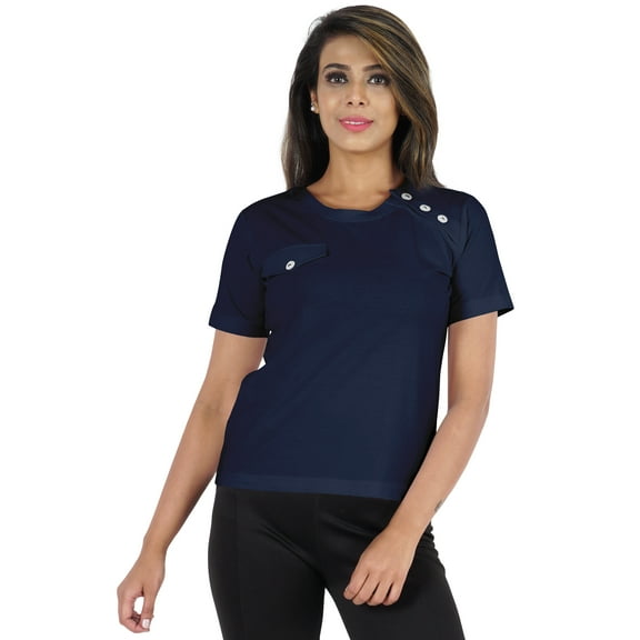 Inkmeso Short Sleeve Round Neck T-Shirts For Women Casual Summer Tee Top