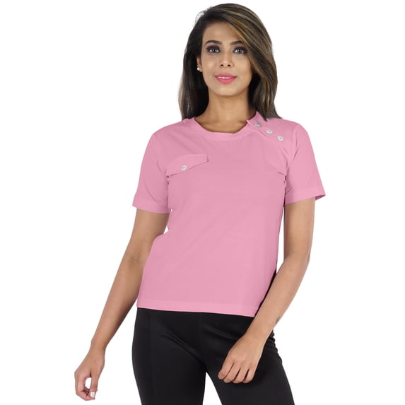 Inkmeso Short Sleeve Round Neck T-Shirts For Women Casual Summer Tee Top