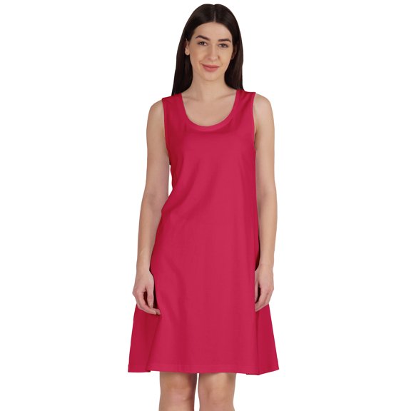 Inkmeso Sleeveless Plain Swing Dress For Women Knee Length A-line Summer Casual Wear