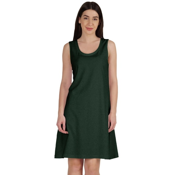 Inkmeso Sleeveless Plain Swing Dress For Women Knee Length A-line Summer Casual Wear