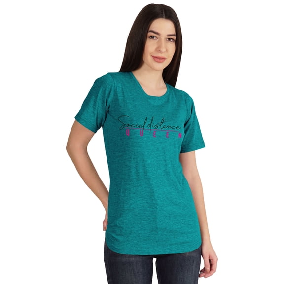 Inkmeso Social Distance Queen Graphic Tshirt Short Sleeve Women Casual Tee