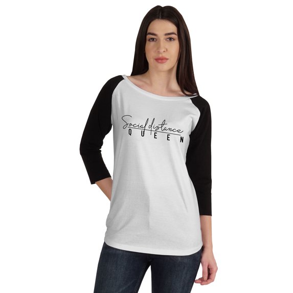 Inkmeso Social Distance Queen Quarantine Tshirt For Women Stay Home Top Shirt