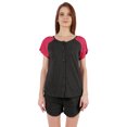 thumbnail image 1 of Inkmeso Solid 2 Pc Nightwear Set For Women Raglan Sleeves Button-Down Top & Shorts Sleepwear-80, 1 of 7