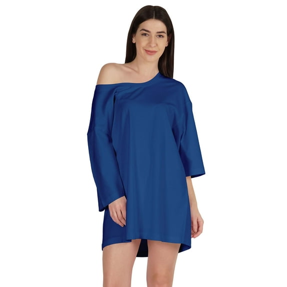 Inkmeso Solid Boyfriend T-Shirt Top For Women Loose Fit Long Sleep Shirt Tee