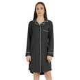 thumbnail image 1 of Inkmeso Solid Jersey Nightgown For Women Long Sleeve Button Down Sleepshirt Loungewear Nightdress, 1 of 7