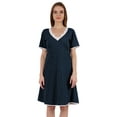 thumbnail image 1 of Inkmeso Solid Nightgown Dress For Women Nightwear Lace short sleeve Loungewear Tunic, 1 of 7