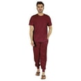 thumbnail image 1 of Inkmeso Solid Nightwear For Mens 2 Piece Sleepwear T-shirt And Pants Pajama Set Short Sleeve Pjs Loungewear Set, 1 of 8