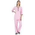 thumbnail image 1 of Inkmeso Solid Nightwear Set w/ Pyjama For Women Cotton Nightwear 2 Pcs Sleepwear, 1 of 7