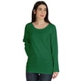 thumbnail image 1 of Inkmeso Solid Raglan Full Sleeve T-shirt For Women Scoop Neck Baseball Tee Casual Tops, 1 of 7