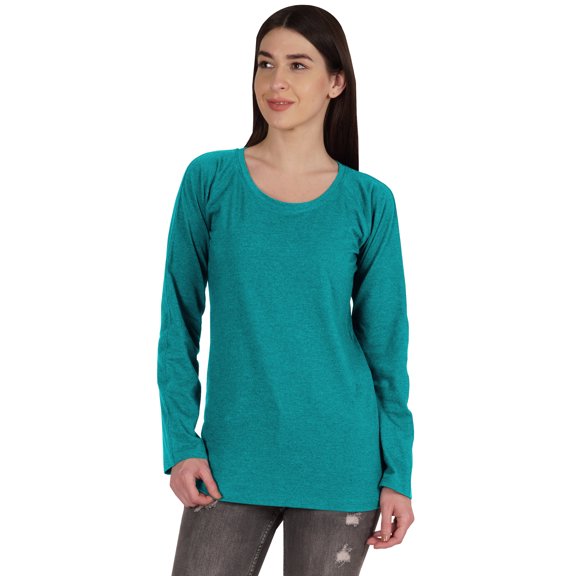 Inkmeso Solid Raglan Full Sleeve T-shirt For Women Scoop Neck Baseball Tee Casual Tops